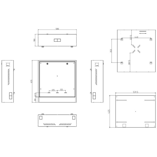 CCTV Security Slimline Vertical Wall Mount Cabinet for NVRs and Monitors