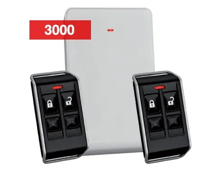 BOSCH, RADION Deluxe wireless remote kit, Includes 1x B810 receiver and 2x RFKF-FB 4 button key fob transmitters (black), Suits Solution 3000, 433MHz