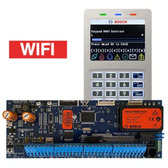 [CC610GWF] BOSCH, Solution 6000, Control panel PCB (CC610PB) + WHITE WiFi key pad (CP737B), Integrated WiFi IP Module + Tamper, Alphanumeric LCD, 144 zone, Touch tone & backlit keys