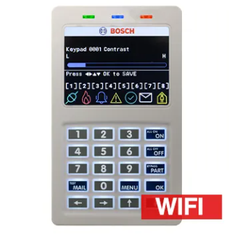 [CP737B] BOSCH, Solution 6000, Keypad with Integrated Wifi IP Module (2.4Ghz only), 3.5" Alphanumeric Colour LCD, WHITE, Touch tone & backlit keys, Adj volume, backlight & contrast, Suits Solution 6000 panel