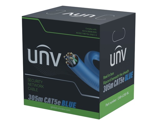 [CAB-LC5E-BL] UNV CAT5e 305m UTP Solid Conductor Cable Blue Colour